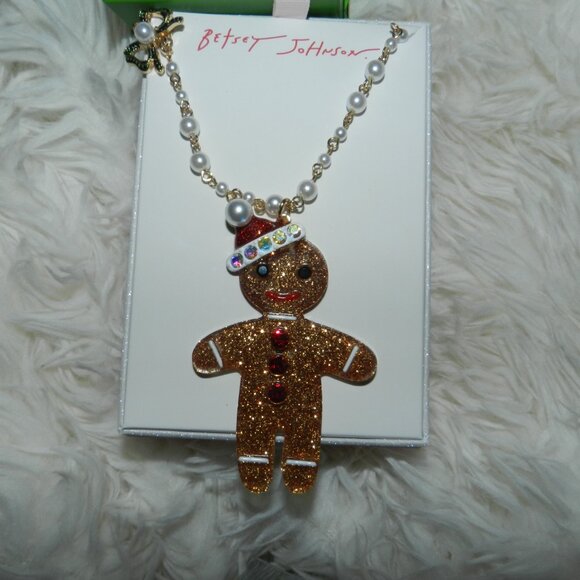 Betsey Johnson Gingerbread Earrings & Necklace Jewelry Gift sets🆕FAST😮‍💨⚡ - Picture 2 of 16
